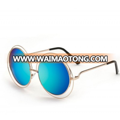 Retro Double Circle Sunglasses Big Oversized Stylish Sunglasses Women Round Mirror Lady Steampunk Sun Glasses CA5017