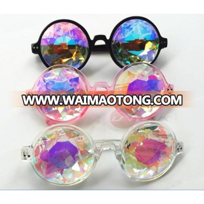 Retro Round Kaleidoscope Sunglasses Mirror Charming Glasses Lens Women Eyewear MK1148